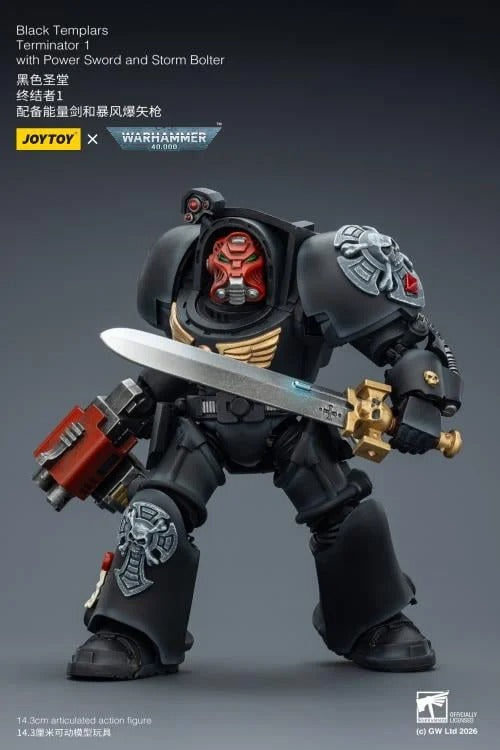JoyToy - Warhammer 40K - Black Templars - Terminator (Ver. 1) with Power Sword and Storm Bolter 1/18 Scale Action Figure