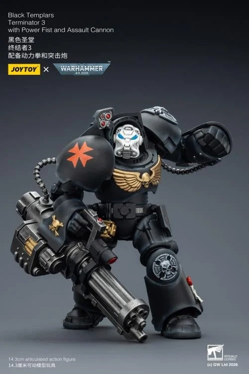 JoyToy - Warhammer 40K - Black Templars - Terminator (Ver. 3) with Power Fist and Assault Cannon 1/18 Scale Action Figure
