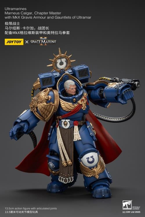 Warhammer 40K - Ultramarines - Space Marine 2 - Marneus Calgar Chapter Master with MKX Gravis Armour and Gauntlets of Ultramar - Collectables > Action Figures > toys -  Joy Toy