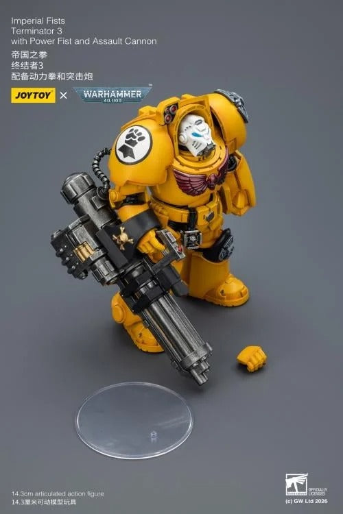 JoyToy - Warhammer 40K - Imperial Fists Terminator (Ver. 3) with Power Fist and Assault Cannon 1/18 Scale Action Figure