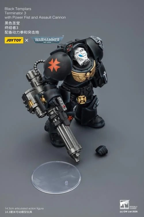 JoyToy - Warhammer 40K - Black Templars - Terminator (Ver. 3) with Power Fist and Assault Cannon 1/18 Scale Action Figure