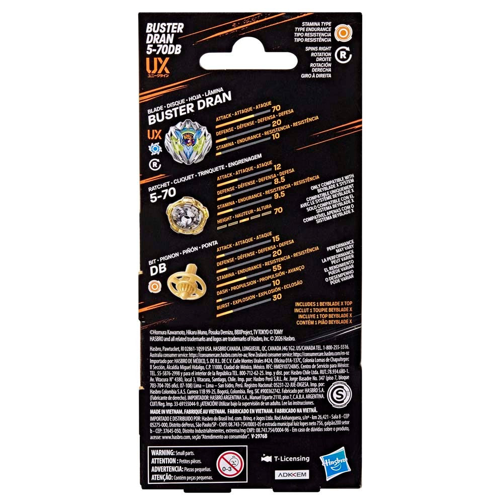 Beyblade X Buster Dran 5-70DB UX Booster Pack — Toy Snowman