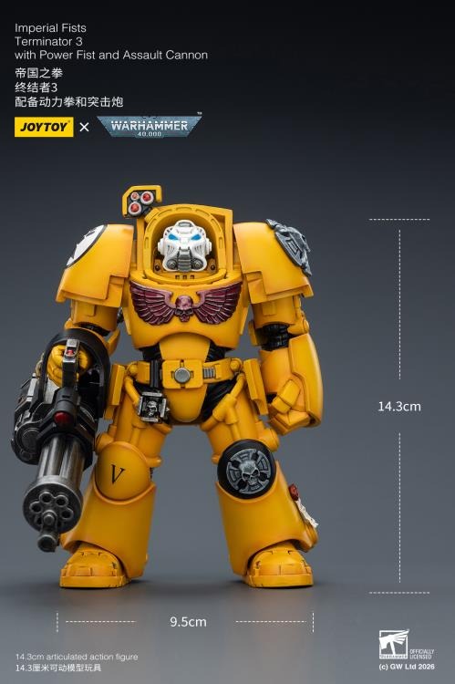 JoyToy - Warhammer 40K - Imperial Fists Terminator (Ver. 3) with Power Fist and Assault Cannon 1/18 Scale Action Figure