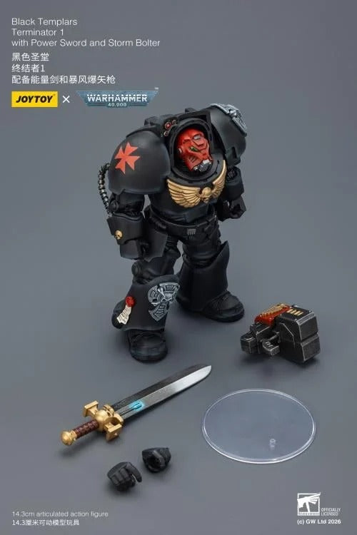 JoyToy - Warhammer 40K - Black Templars - Terminator (Ver. 1) with Power Sword and Storm Bolter 1/18 Scale Action Figure