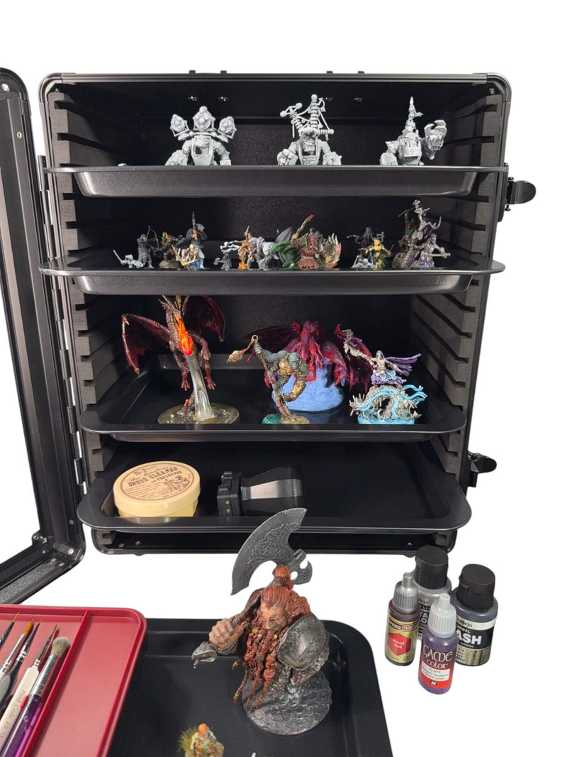 EVORETRO - Miniatures Display Case with 5 Magnetic Trays