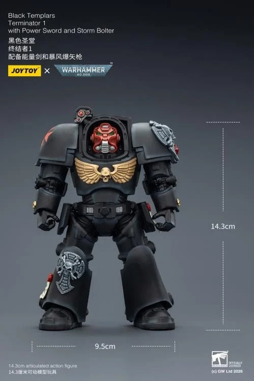 JoyToy - Warhammer 40K - Black Templars - Terminator (Ver. 1) with Power Sword and Storm Bolter 1/18 Scale Action Figure