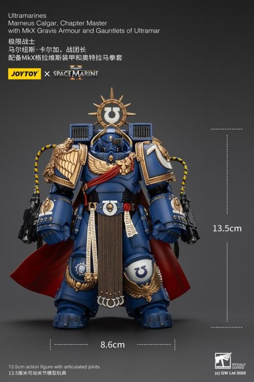 Warhammer 40K - Ultramarines - Space Marine 2 - Marneus Calgar Chapter Master with MKX Gravis Armour and Gauntlets of Ultramar - Collectables > Action Figures > toys -  Joy Toy