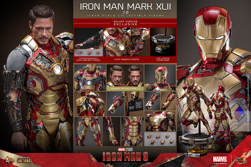 Iron Man 3 - Iron Man Mark XLII (2.0) Deluxe 1/6th Scale Collectible Figure - MMS759D66