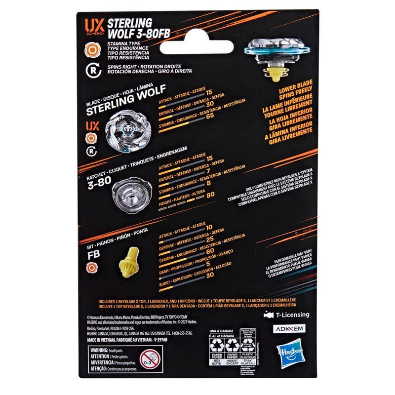 Beyblade X Sterling Wolf 3-80FB UX Starter Pack - Collectables > Action Figures > toys -  Hasbro
