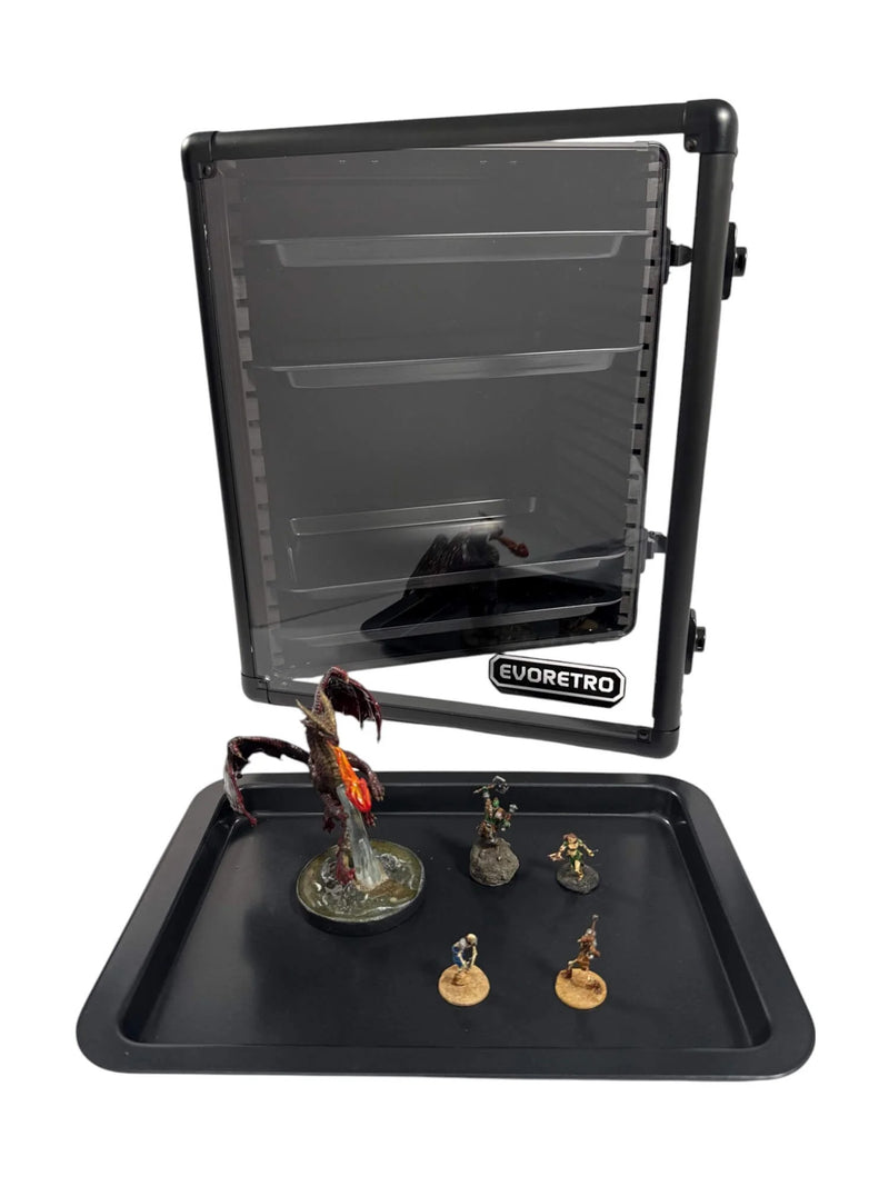 EVORETRO - Miniatures Display Case with 5 Magnetic Trays