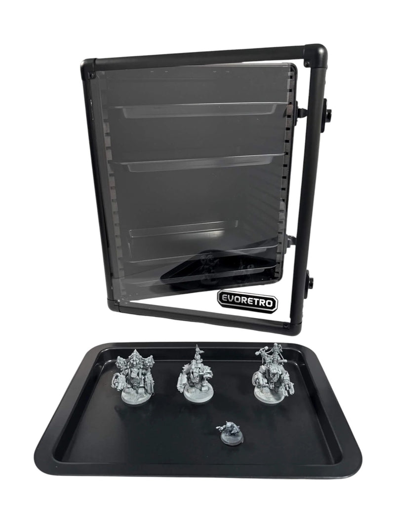 EVORETRO - Miniatures Display Case with 5 Magnetic Trays