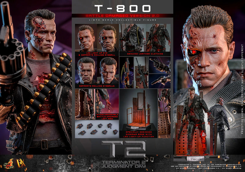 Terminator 2: Judgement Day - T-800 (Battle Damaged Version 2.0) 1/6th Scale Collectible - DX46