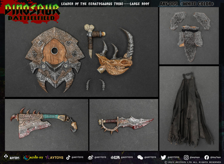 Dinosaur Battlefield - Carnotaurus Leader - White - 1/12 Scale Figure - Collectables > Action Figures > toys -  AxyToys