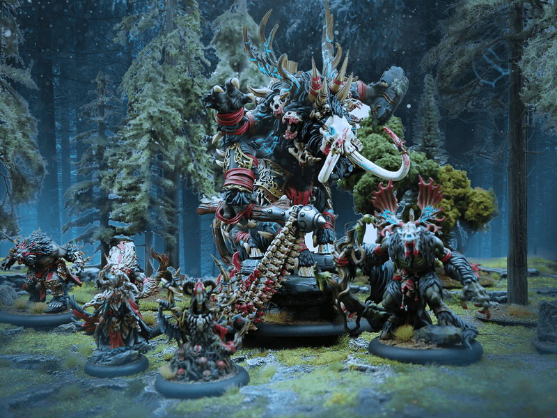 Warmachine Gorger alternate build in an illustrative forest scene; other miniatures and terrain sold separately
