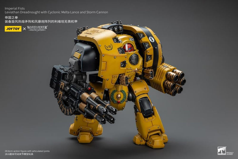 Joy Toy - Warhammer 40K - Imperial Fists - Leviathan Dreadnought with Cyclonic Melta Lance and Storm Cannon - Collectables > Action Figures > toys -  Joy Toy
