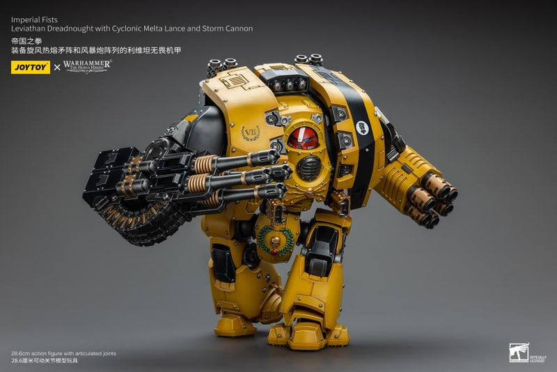 Joy Toy - Warhammer 40K - Imperial Fists - Leviathan Dreadnought with Cyclonic Melta Lance and Storm Cannon - Collectables > Action Figures > toys -  Joy Toy