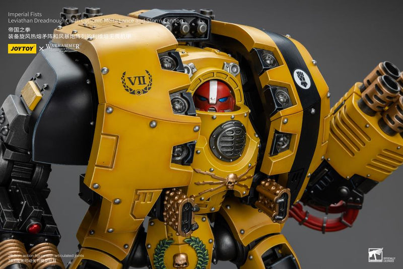 Joy Toy - Warhammer 40K - Imperial Fists - Leviathan Dreadnought with Cyclonic Melta Lance and Storm Cannon - Collectables > Action Figures > toys -  Joy Toy