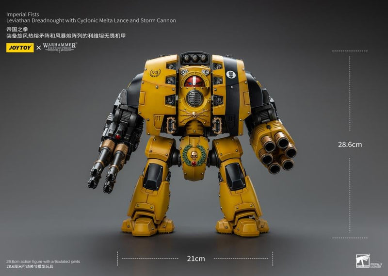 Joy Toy - Warhammer 40K - Imperial Fists - Leviathan Dreadnought with Cyclonic Melta Lance and Storm Cannon - Collectables > Action Figures > toys -  Joy Toy