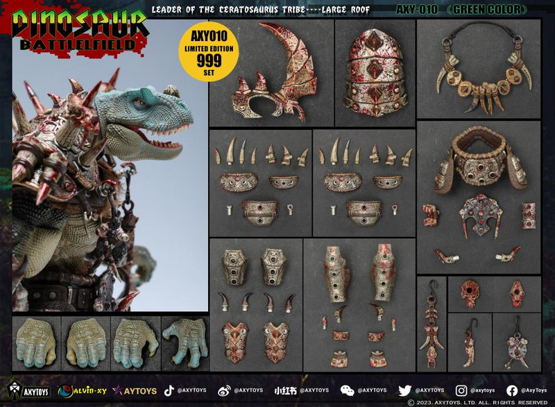 Dinosaur Battlefield Ceratosaurus Tribe Large Roof Limited Edition (Green Ver.) 1/12 Scale Figure - Collectables > Action Figures > toys -  AxyToys