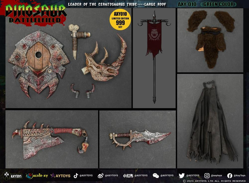 Dinosaur Battlefield Ceratosaurus Tribe Large Roof Limited Edition (Green Ver.) 1/12 Scale Figure - Collectables > Action Figures > toys -  AxyToys