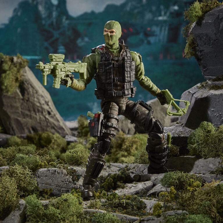 G.I. Joe Classified Series Number 10 Beach Head in a tactical battlefield display