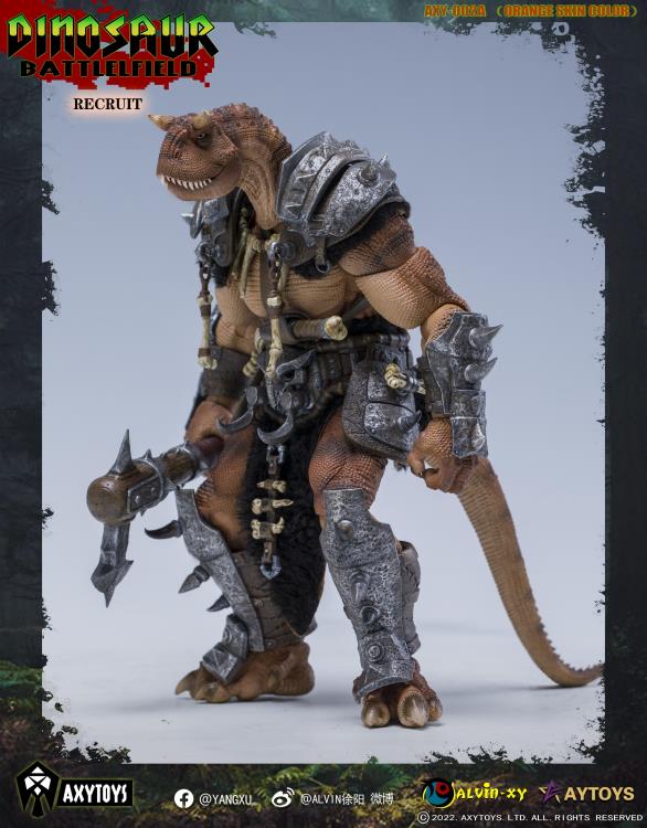 Dinosaur Battlefield Carnotaurus Warrior Recruit - Orange - 1/12 Scale Figure (preorder) - Collectables > Action Figures > toys -  AxyToys