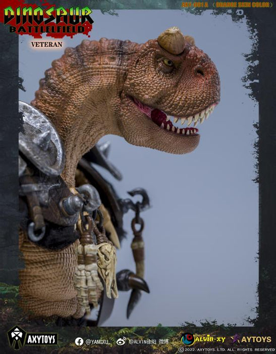 Dinosaur Battlefield Carnotaurus Warrior Veteran - Orange - 1/12 Scale Figure (preorder) - Collectables > Action Figures > toys -  AxyToys