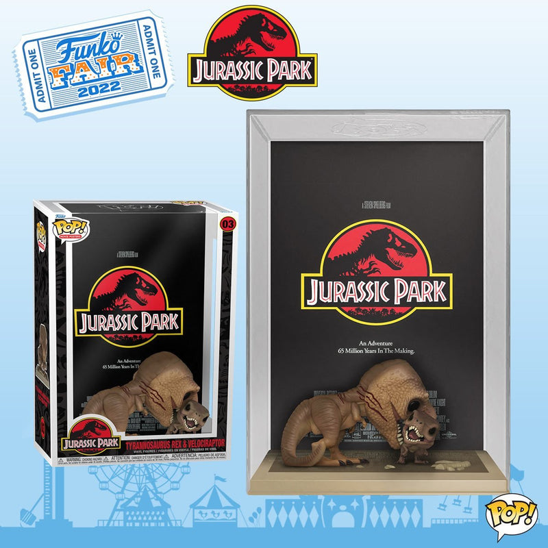 Pop! Movie Poster: Jurassic Park - Tyrannosaurus Rex and Velociraptor - Funko -  Funko Pop!