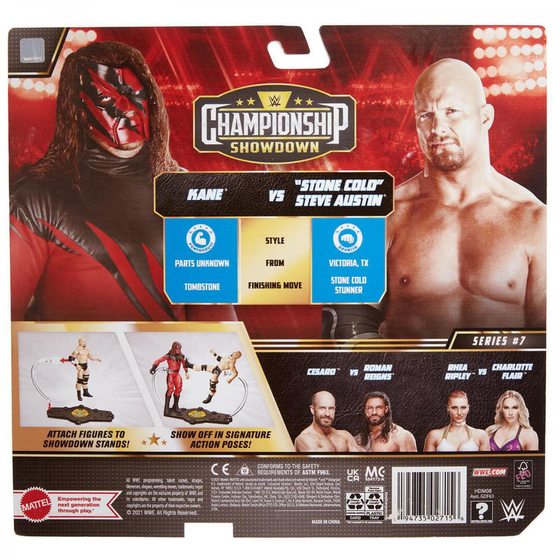 WWE Championship Showdown Series 7 Stone Cold Steve Austin vs Kane Action Figure 2-Pack - Action & Toy Figures -  mattel