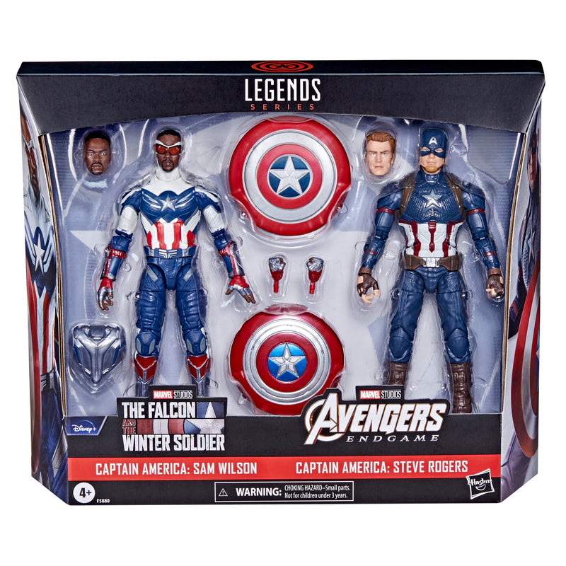Marvel Legends Series Captain America 2-Pack Steve Rogers Sam Wilson MCU (preorder Dec/April) - Action & Toy Figures -  Hasbro