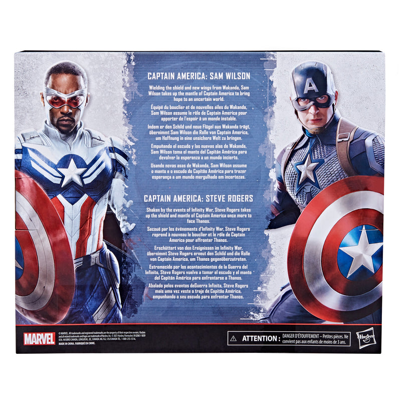 Marvel Legends Series Captain America 2-Pack Steve Rogers Sam Wilson MCU (preorder Dec/April) - Action & Toy Figures -  Hasbro
