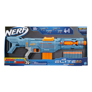 Hasbro Nerf Elite 2.0 Echo CS-10 Blaster, 24 Nerf Darts, 10-Dart Clip, Removable Stock and Barrel Extension, 4 Tactical Rails - Toy Snowman