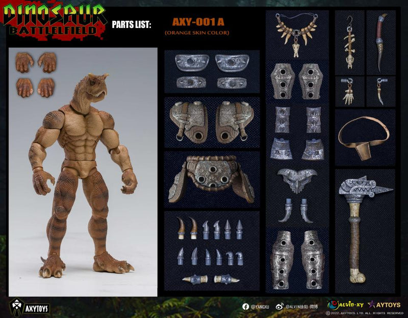 Dinosaur Battlefield Carnotaurus Warrior Veteran - Orange - 1/12 Scale Figure (preorder) - Collectables > Action Figures > toys -  AxyToys