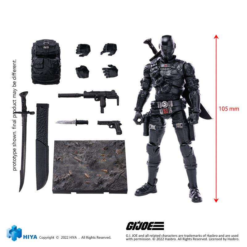 HIYA G.I. JOE SNAKE EYES フィギュア HIYA Exquisite Mini Series 1/18 Scale 4 Inch G.I.Joe Snake Eyes