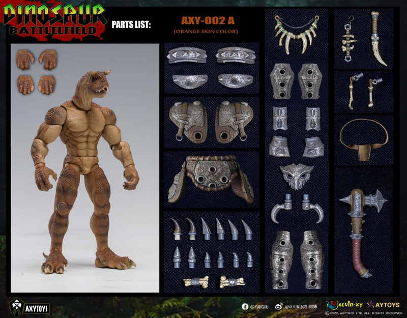 Dinosaur Battlefield Carnotaurus Warrior Recruit - Orange - 1/12 Scale Figure (preorder) - Collectables > Action Figures > toys -  AxyToys