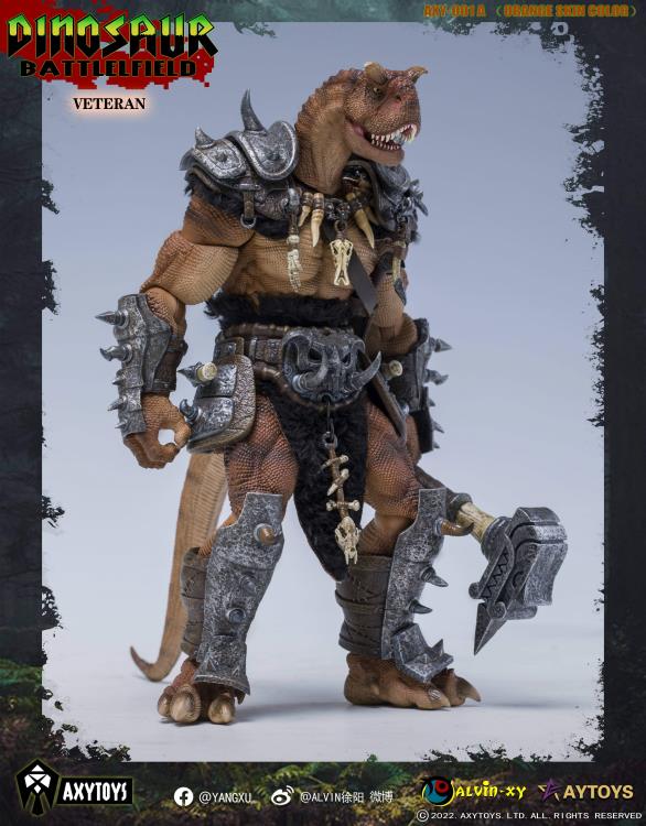 Dinosaur Battlefield Carnotaurus Warrior Veteran - Orange - 1/12 Scale Figure (preorder) - Collectables > Action Figures > toys -  AxyToys