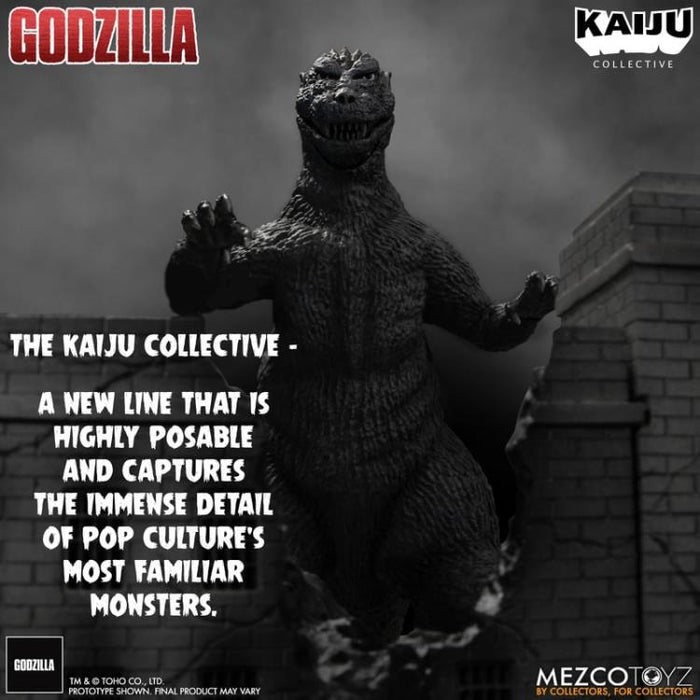 Godzilla (1954) Kaiju Collective Godzilla - Black & White (preorder) -  -  MEZCO TOYS