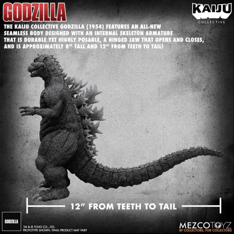 Godzilla (1954) Kaiju Collective Godzilla - Black & White (preorder) -  -  MEZCO TOYS