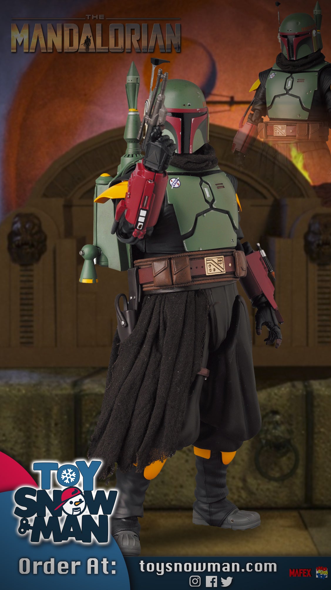 The Mandalorian MAFEX #201 Boba Fett - Recovered Armor — Toy