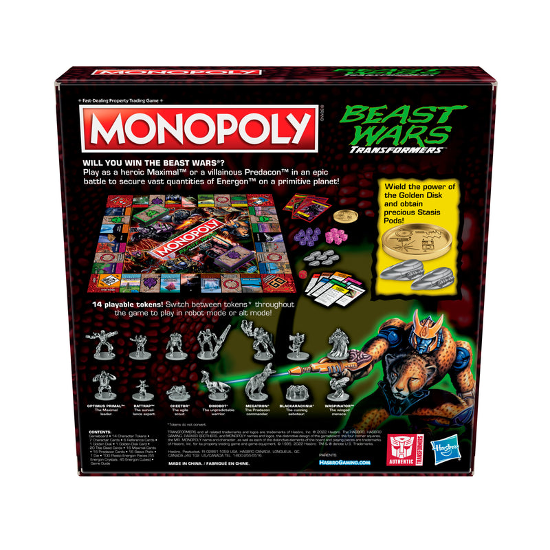 Monopoly - Beast Wars: Transformers Edition Board Game - Board Games -  Hasbro