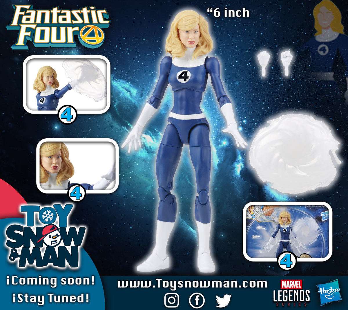 Hasbro Marvel Legends Series Retro Fantastic Four Marvel's Invisible W ...