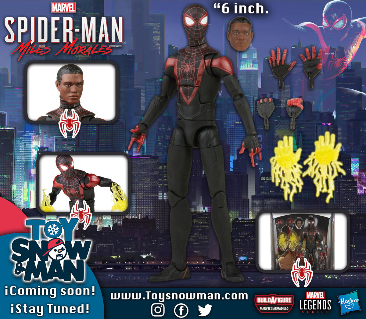 Spider-Man Marvel Legends Series Gamerverse Miles Morales 6-inch  Collectible Action Figure Toy, 7 Accessories and 1 Build-A-Figure Part(s)