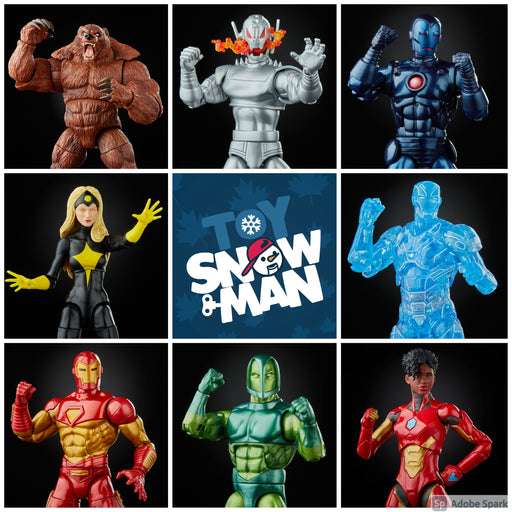 Comic Legends Marvel legends Iron Man Wave 1 Set of 7 Figures ( Ursa Major BAF) - Toy Snowman