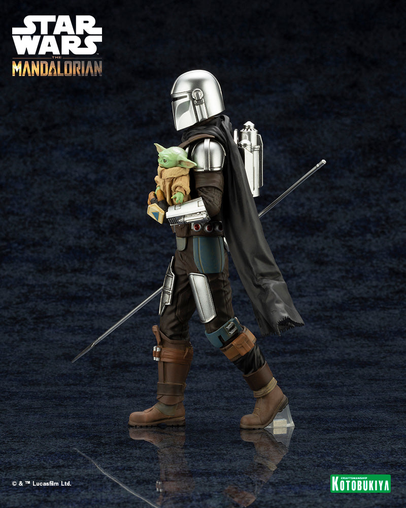 MANDALORIAN & GROGU WITH BESKAR STAFF ARTFX PVC STATUE (Preorder ETA: NOV2022) - statue -  Kotobukiya