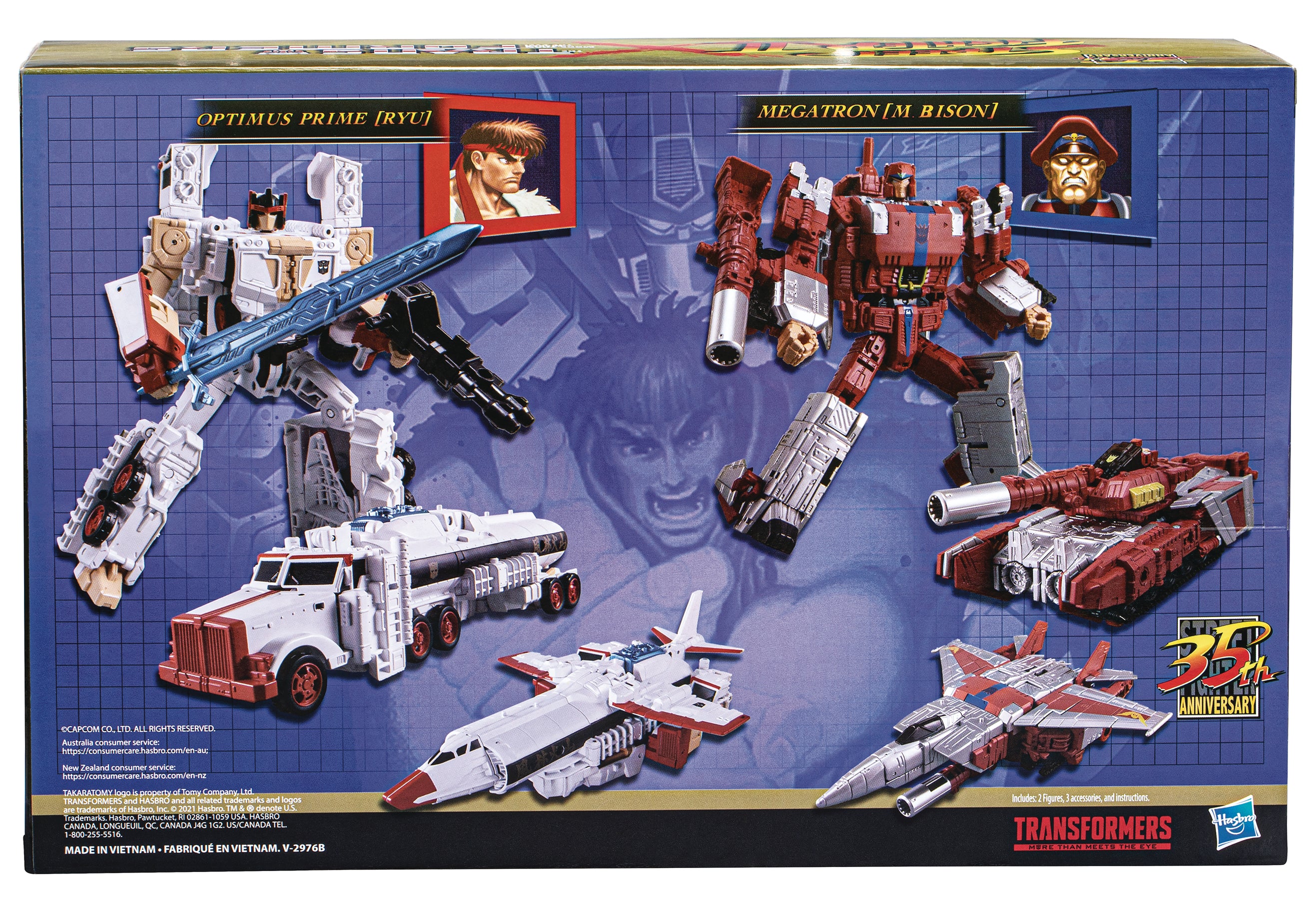 TRANSFORMERS X SF2 OPTIMUS/RYU V MEGATRON/BISON — Toy Snowman