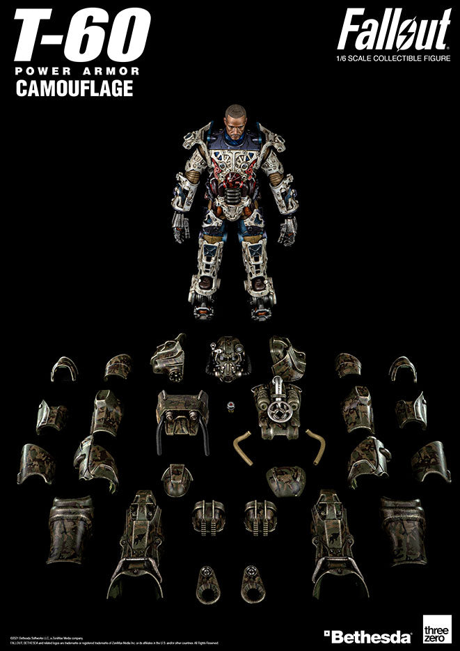FALLOUT T-60 CAMOUFLAGE POWER ARMOR 1/6 SCALE - Action figure -  ThreeZero