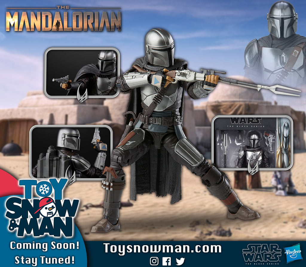 Mandalorian with pure full black armor and black fur cloak and