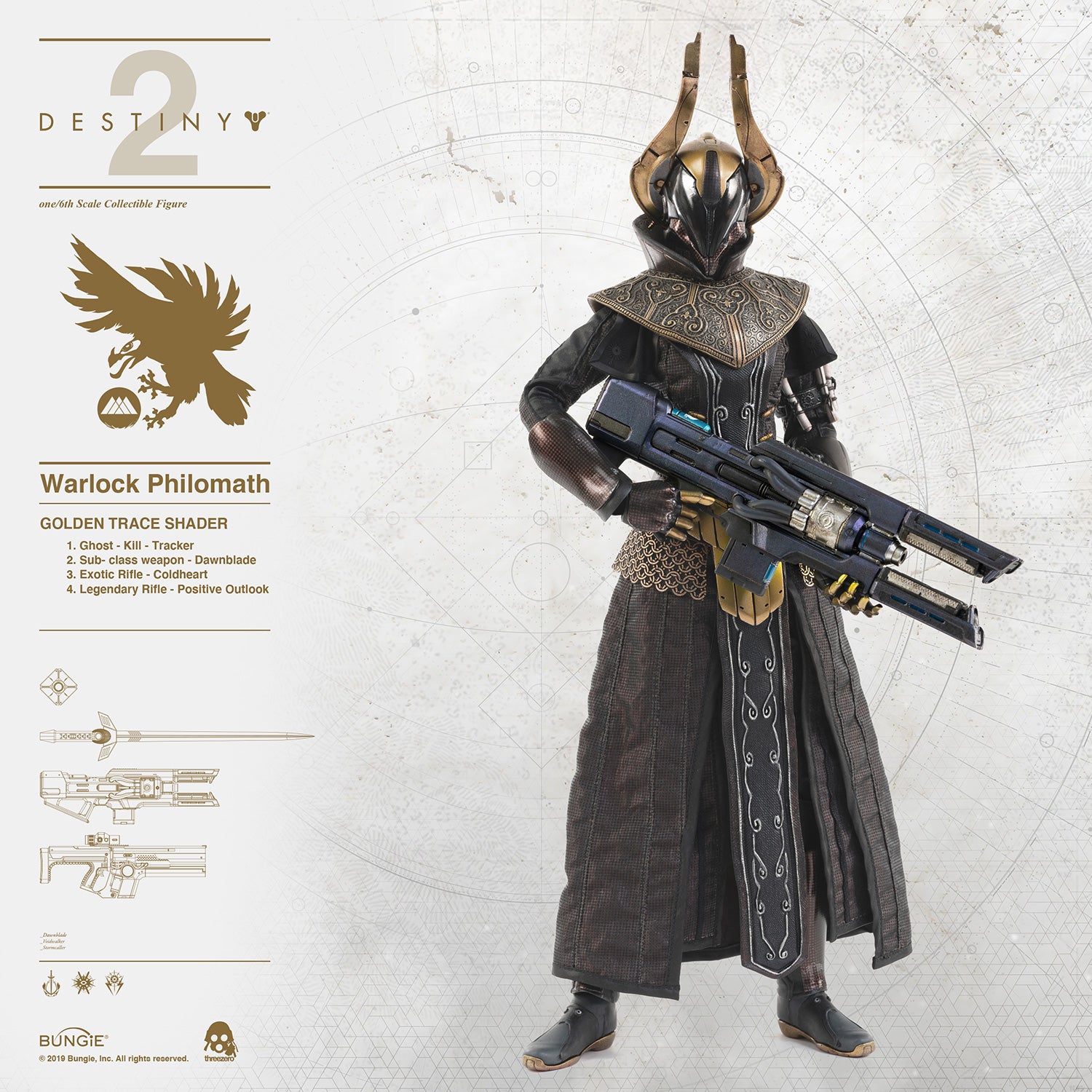 DESTINY 2 WARLOCK PHILOMATH GOLDEN TRACE 1/6 SCALE FIGURE