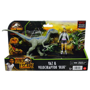 Jurassic World Camp Cretaceous Dino Scape Human Pack Yaz & Velociraptor Blue - Action & Toy Figures -  mattel