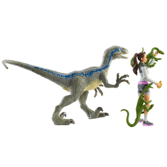 Jurassic World Camp Cretaceous Dino Scape Human Pack Yaz & Velociraptor Blue - Action & Toy Figures -  mattel